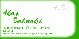 akos dalnoki business card